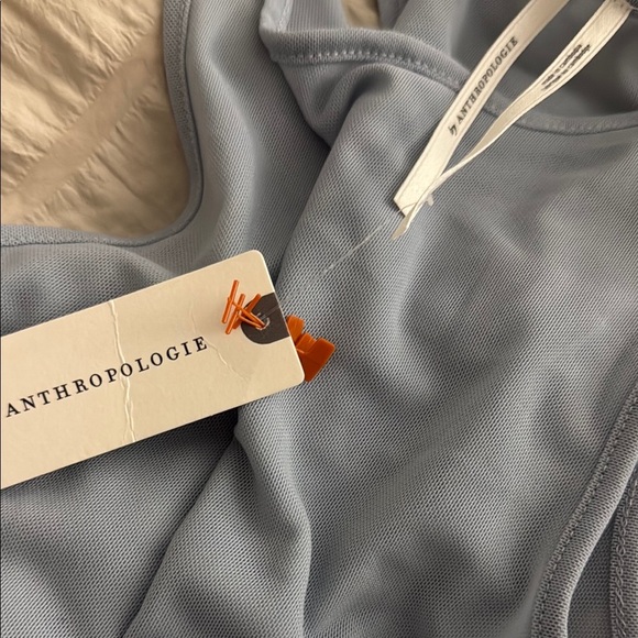 Anthropologie Sleeveless Layered Mesh Midi Dress Size XS Bodycon Ruched - Picture 4 of 6